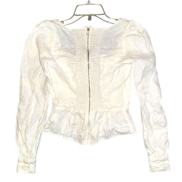 Host Pick 🎉▶️ Reformation ◀️ Paloma White Linen Lace Up Top - Picture 14 of 16